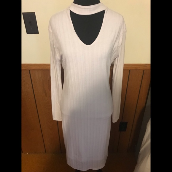 white long sleeve choker dress Choker neck A-line bridal gown with full puff sleeves  La Novale Atelier